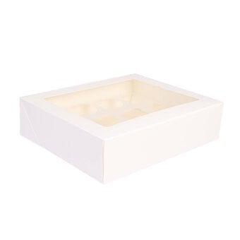 White Cupcake Box 12 Wells