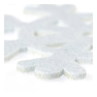 Mini White Felt Snowflake Embellishments - 10 Count