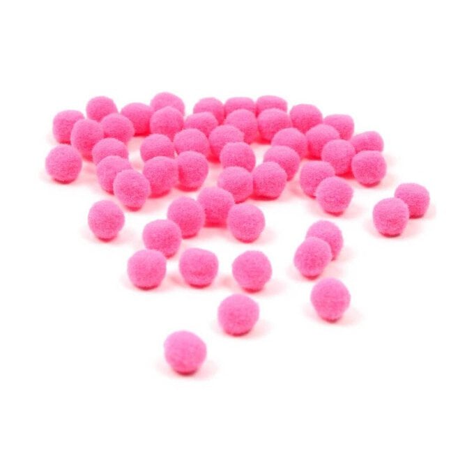 Pink Pom Poms 7mm 50 Pack image number 1