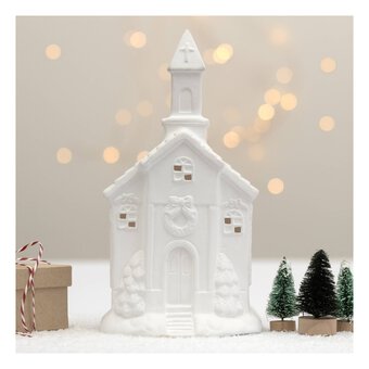 Ceramic Church Tealight Holder 11.5cm