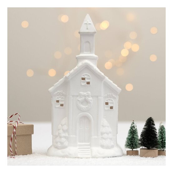 Ceramic Church Tealight Holder 11.5cm image number 1