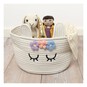 White Unicorn Cotton Rope Basket 30cm x 18cm  image number 2