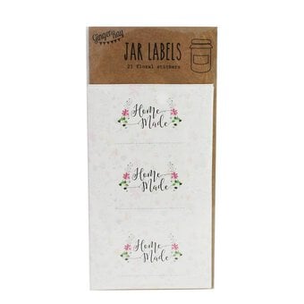 Ginger Ray Floral Jar Label Stickers 21 Pack