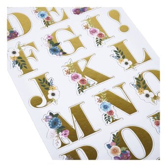Floral Alphabet Chipboard Stickers 48 Pieces image number 2