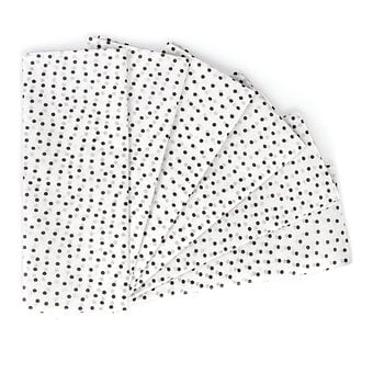 Black and White Spot Printed Tissue Paper 50cm x 75cm 6 Pack 
