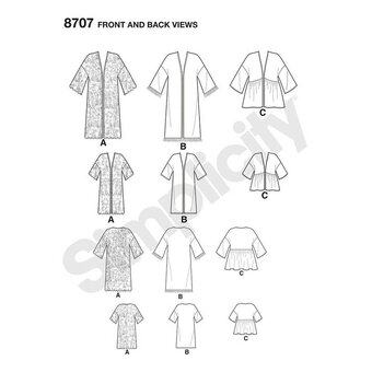Simplicity Women's Kimono Sewing Pattern 8707
