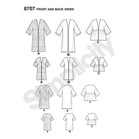 Simplicity Women's Kimono Sewing Pattern 8707 image number 2