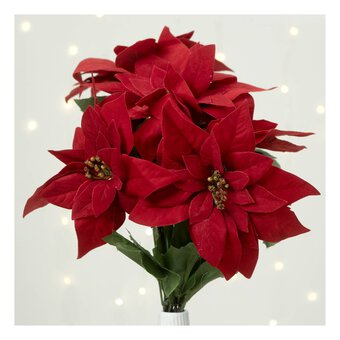 Red Poinsettia Pick 50cm
