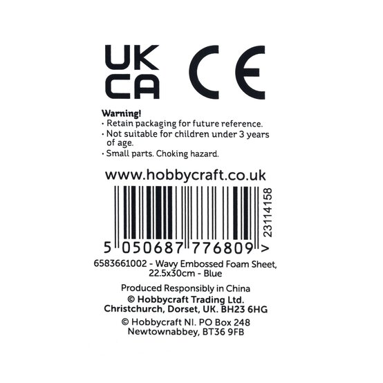 Blue Wavy Embossed EVA Foam Sheet 22.5cm x 30cm image number 6