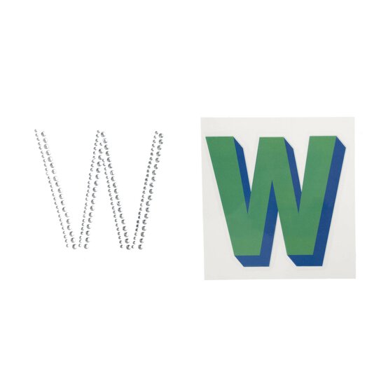 Cold Transfer and Bling Letter W Sticker Set image number 3