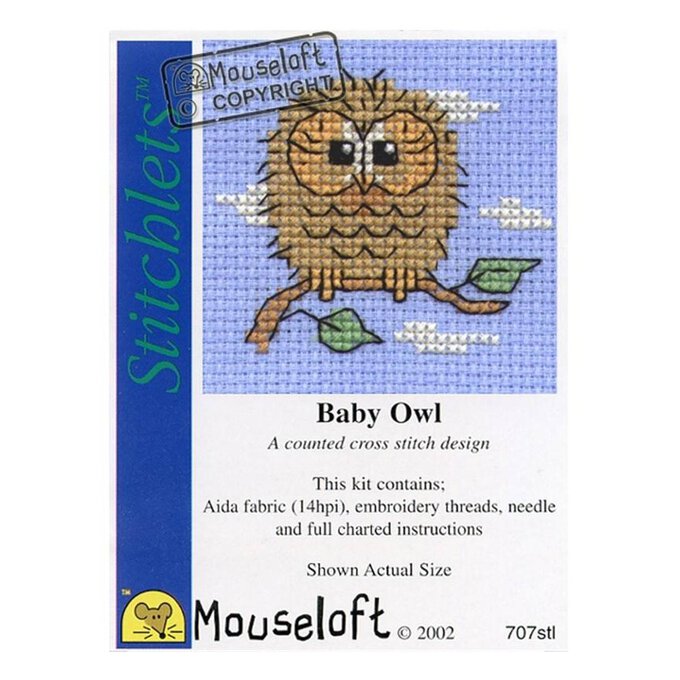 Mouseloft Stitchlets Baby Owl Cross Stitch Kit image number 1