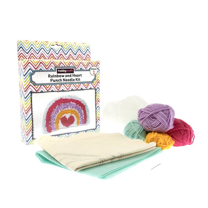 Rainbow and Heart Punch Needle Kit image number 1