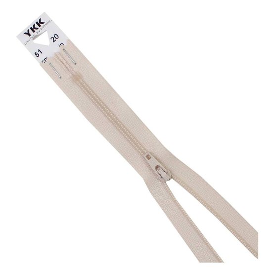 YKK Light Beige Dress and Skirt Zip 51cm image number 1