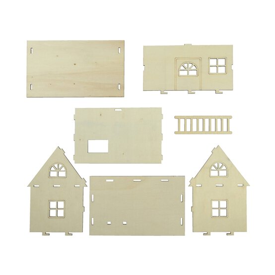 Wooden Dollhouse 17cm x 27cm x 25cm image number 6