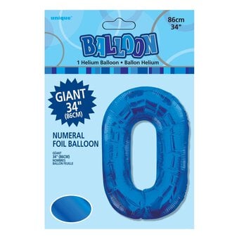 Extra Large Blue Foil 0 Balloon image number 2