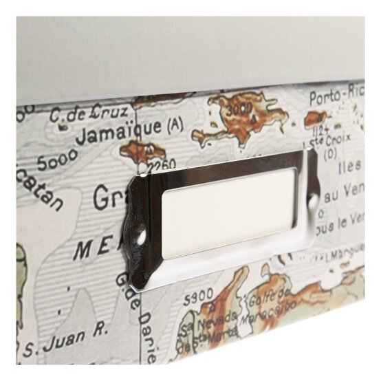 Blue Map Storage Box 11cm x 20cm x 29cm image number 4