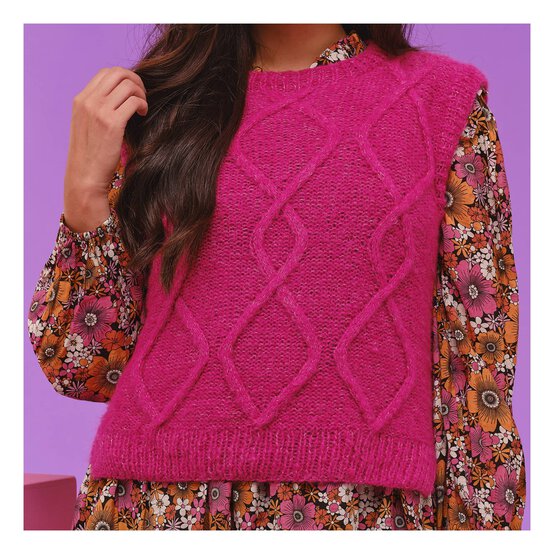 Knitcraft Fluffy Cable Vest Pattern 0339 image number 4