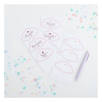 Pink Baby Shower Guest Stickers 18 Pack 