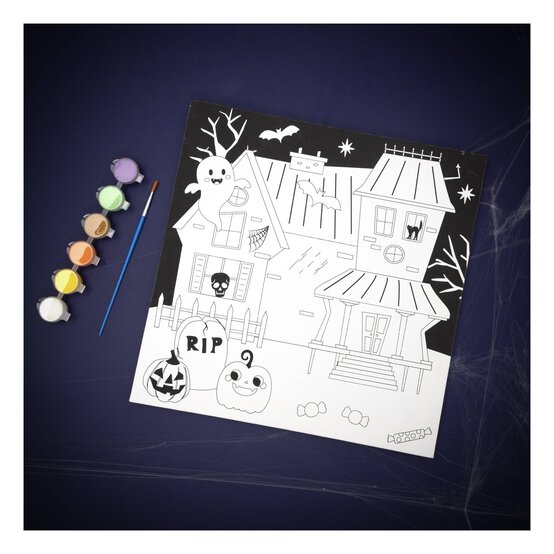 Haunted House Colour-in Canvas image number 1