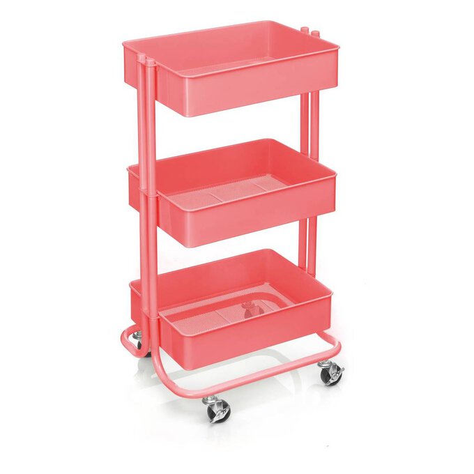 Coral Three Tier Storage Trolley Hobbycraft