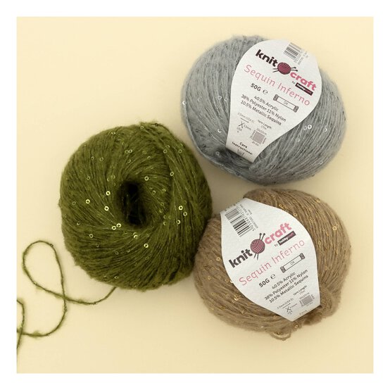 Knitcraft Green Sequin Inferno DK 50g image number 3