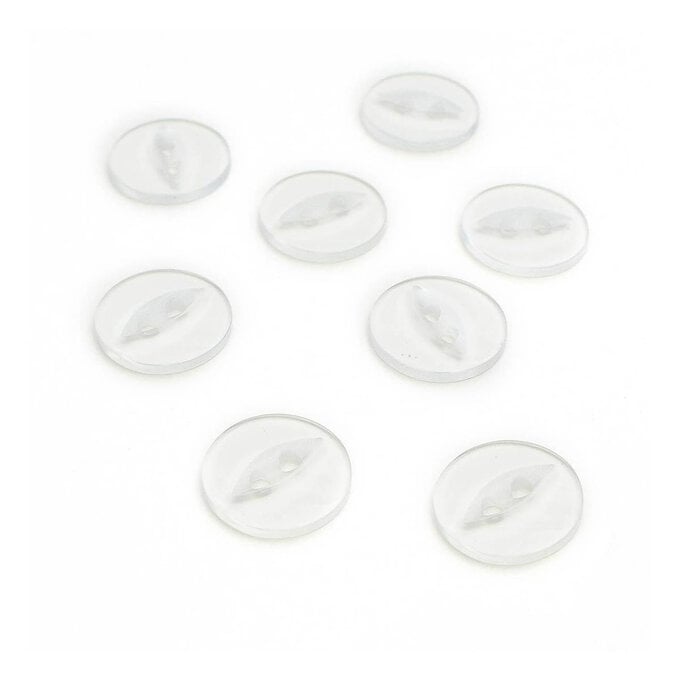 Hemline Clear Basic Fish Eye Button 8 Pack image number 1