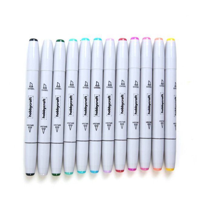 Bright Dual Tip Graphic Markers 12 Pack image number 1