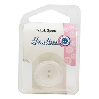 Hemline White Basic Knitwear Button 2 Pack