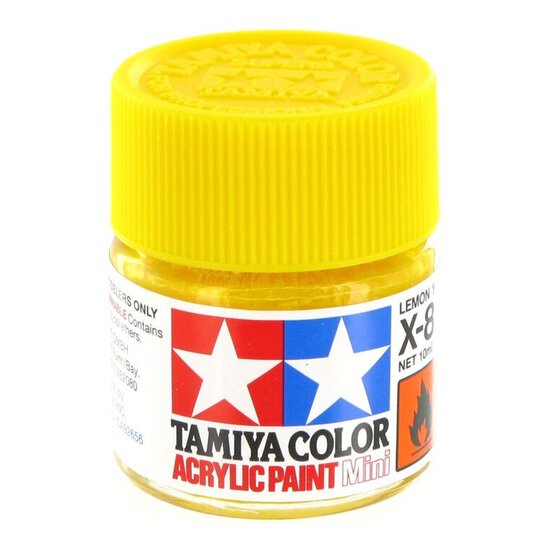 Tamiya Colour Acrylic Paint X-8 Lemon Yellow 10ml image number 1