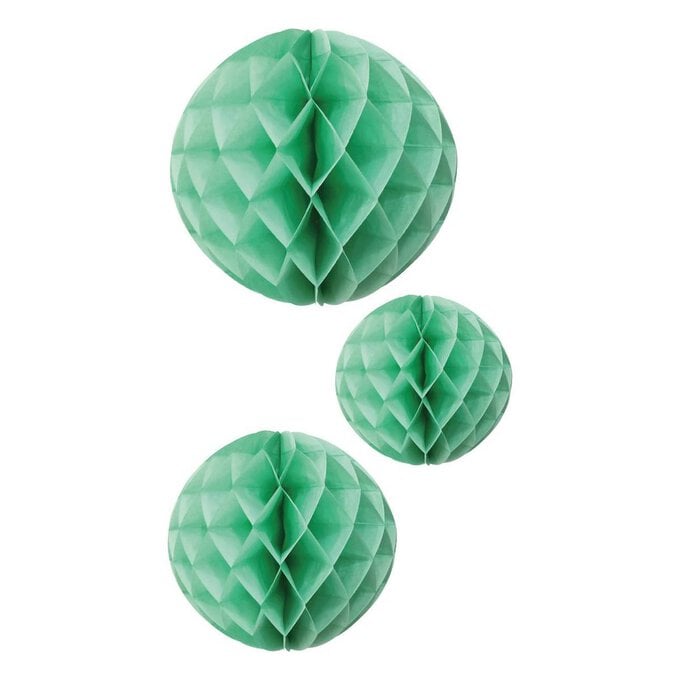 Green Honeycomb Ball Decorations 3 Pack image number 1