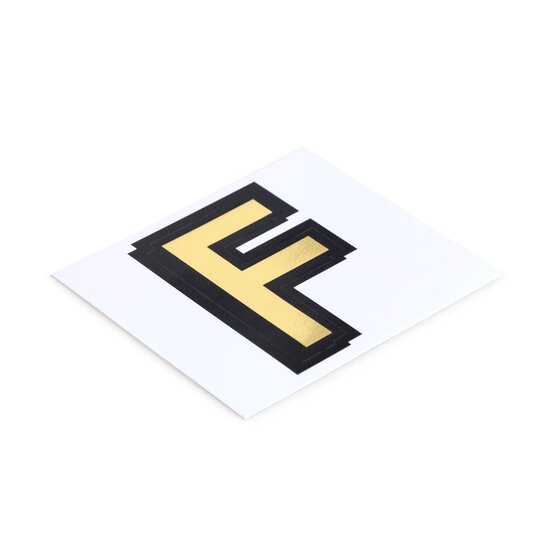 Black and Gold Vinyl Letter F Sticker 5cm image number 2