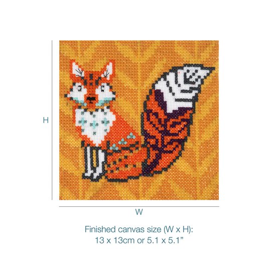 Trimits Fox Mini Cross Stitch Kit 13cm x 13cm image number 3