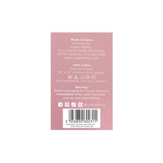 Island Haven Blue Cotton Fat Quarters 4 Pack image number 8