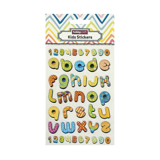 Retro Alphabet Puffy Stickers  image number 4