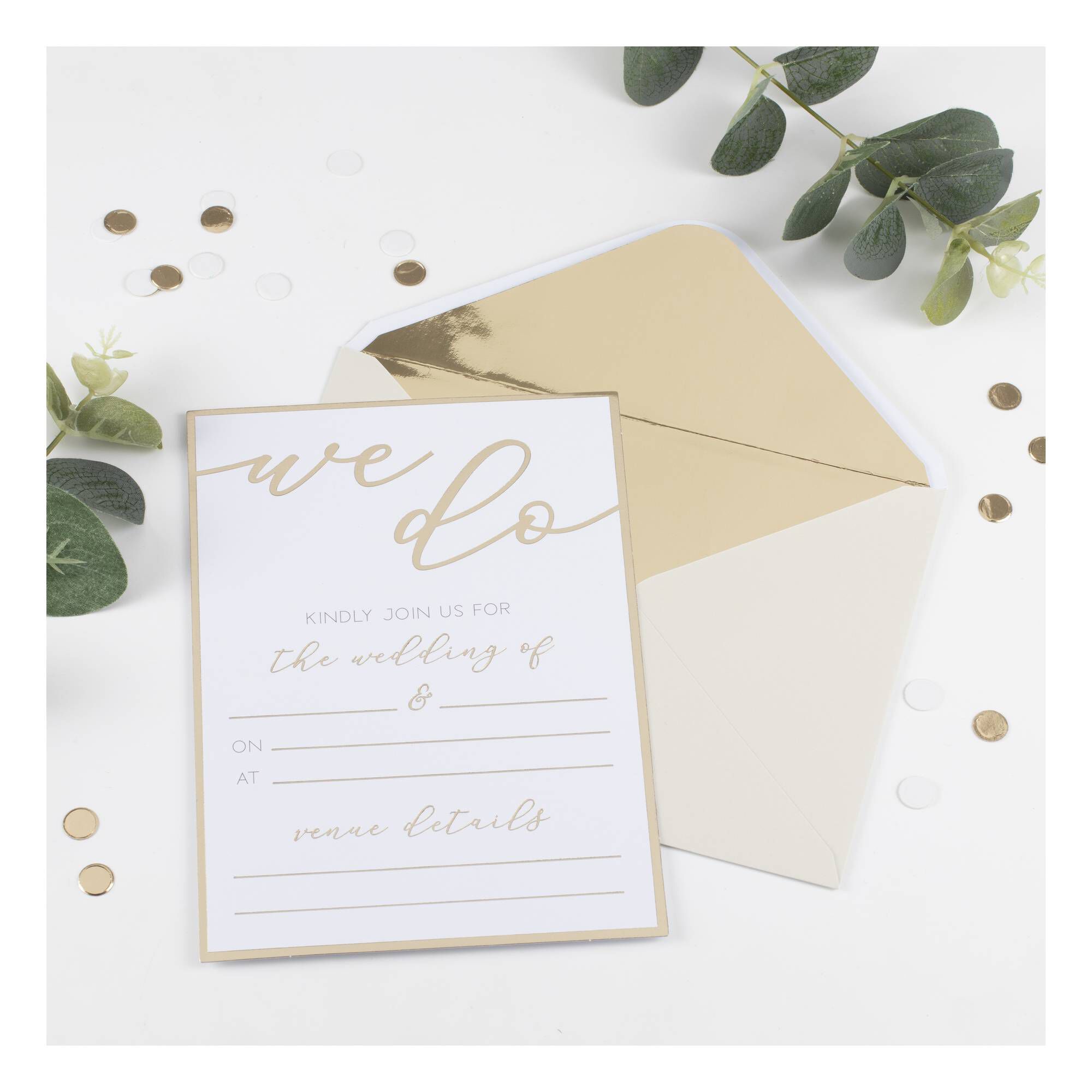 Champagne Gold Wedding Invitations 20 Pack Hobbycraft