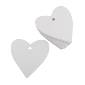 White Heart Tags 7cm 30 Pack