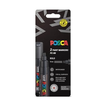 Uni-ball Posca Black PC-8K Marker Pens 2 Pack