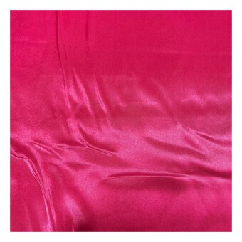 Fluorescent Pink Silky Satin Fabric by the Metre image number 2