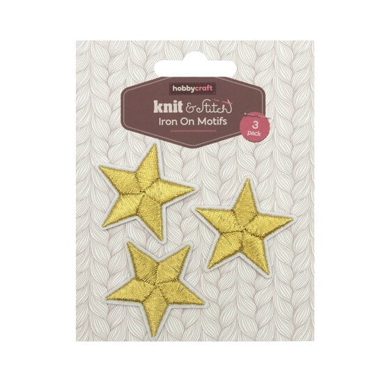 Gold Star Iron-On Motifs 3 Pack image number 4