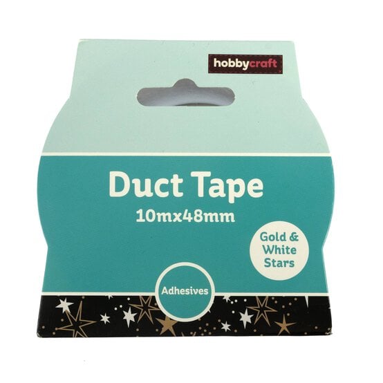 Gold and  White Star Duct Tape 48mm x 10m image number 5