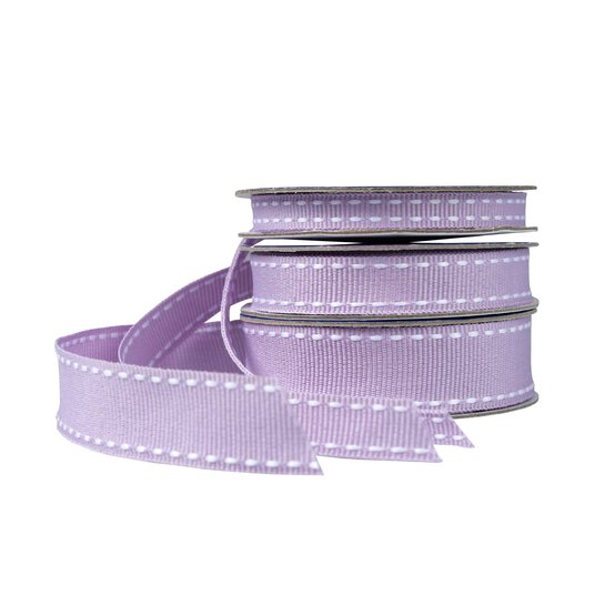 Lavender Grosgrain Running Stitch Ribbon 9mm x 5m image number 2