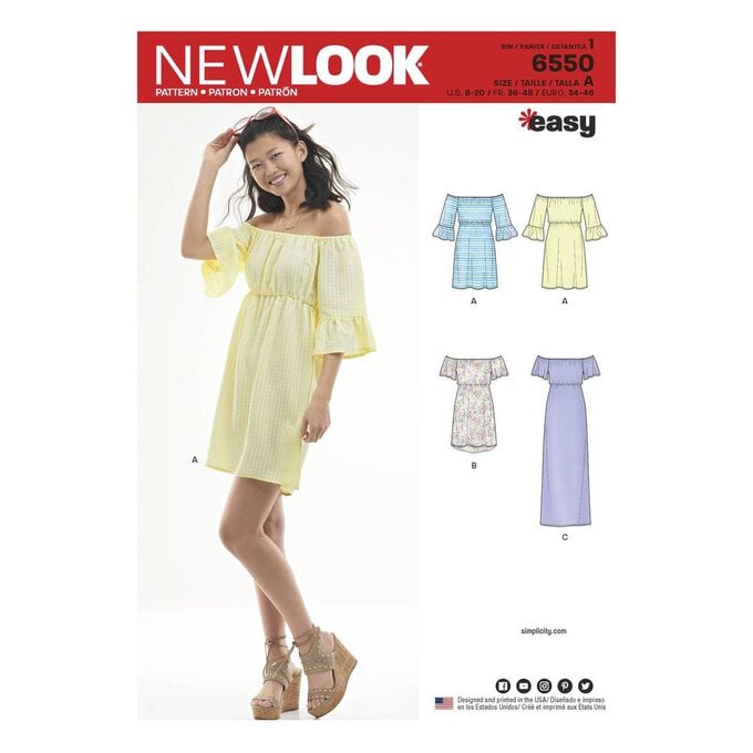 New Look Women's Dress Sewing Pattern 6550 image number 1