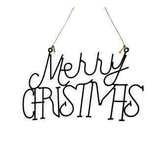 Black Metal Merry Christmas Sign 29cm 