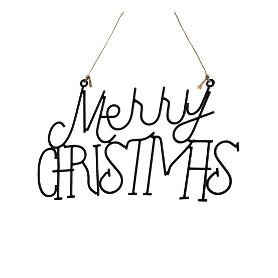 Black Metal Merry Christmas Sign 29cm  image number 1