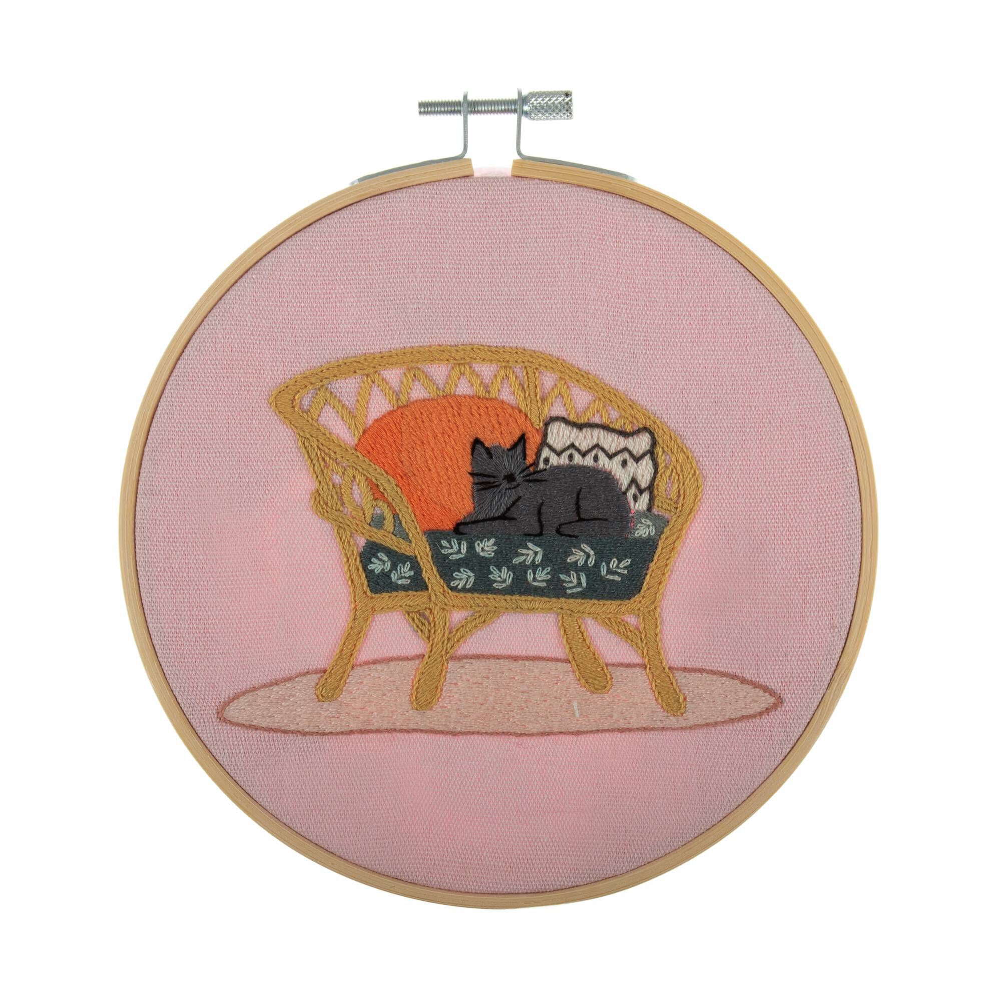 Trimits Cat Embroidery Hoop Kit Hobbycraft