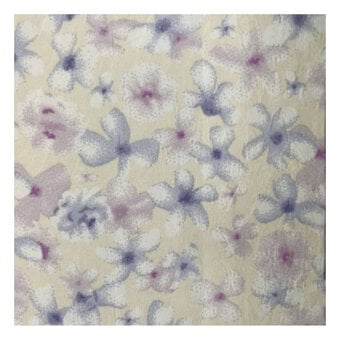 Lilac Watercolour Floral Crinkle Print Fabric by the Metre