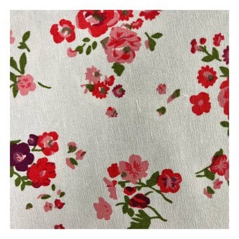 Beige Roses Polycotton Print Fabric by the Metre