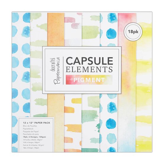 Papermania Capsule Pigments Paper Pad 12 x 12 Inches 18 Sheets image number 1