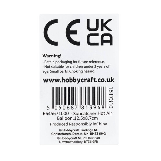 Hot Air Balloon Suncatcher Plastic Suncatcher image number 7