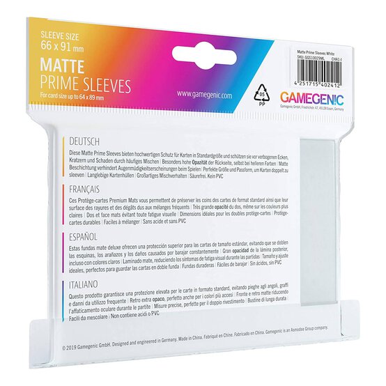 Gamegenic White Matte Prime Card Sleeves 100 Pack  image number 3